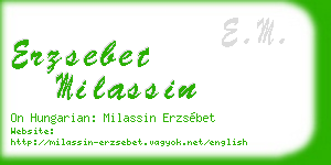 erzsebet milassin business card